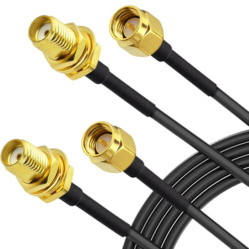 Superbat SMA Kabel WLAN Antenne verlängerungskabel 5m 2Stk:SMA-Stecker auf Buchse Kabel, Verlustarmes RG174 Koaxialkabel für 4G LTE, 5G Modem, Router, WIFI Antenne,Ham Radio/GPS/WiFi/SDR Ausrüstung