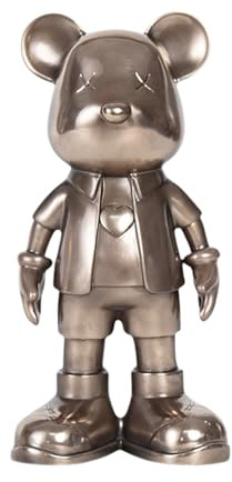 Zyqixluk Statua di Orso in Resina, Scultura di Orso, Adatta per Ufficio, Camera da Letto, libreria, Soggiorno, Decorazione di Orso, Regali di Orso per i propri Cari, Persone Care, Amici,A5