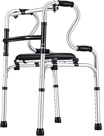 CVNIMV Andador Plegable Andador Andador sin Ruedas Andador estándar Plegable para Personas Mayores con Asiento extraíble, Ayuda compacta para Caminar, Movilidad para el hogar, h