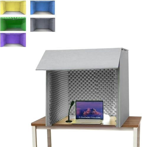 CNPRAZ Portable Recording Booth, Desktop Soundproof Cover, 80 * 80 * 80cm Isolation Shield, Microphone Isolation Booth Box, Home Studio Booth, Vocal Absorbing Shield, For Home Office And Studio