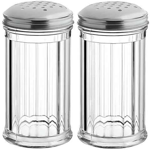 OCS Parts 2-Pack 5.75 Plastic Shakers with Perforated Lids | Grated Cheese, Oregano, Spice, Chili and Red Pepper Shakers for Home and Commercial Use