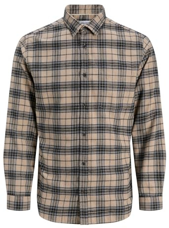 JACK & JONES Jjjames flanellskjorta för män Ls, Porslin, XL