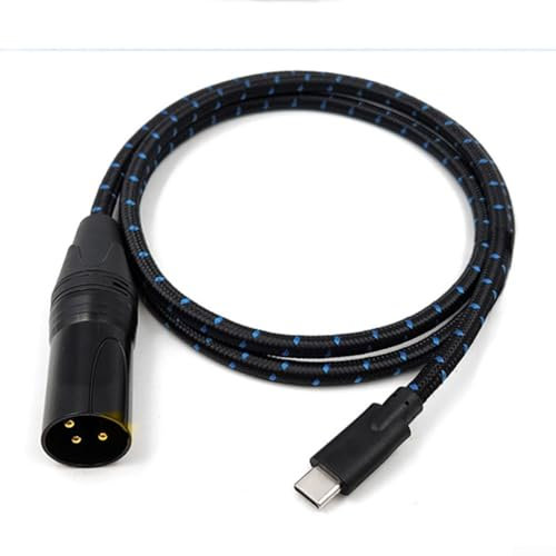 SPORTARC Câble USB C vers XLR, câble de sortie audio mâle C vers XLR 3 broches, câble adaptateur pour haut-parleurs ampli audio, ordinateurs portables (500 cm)