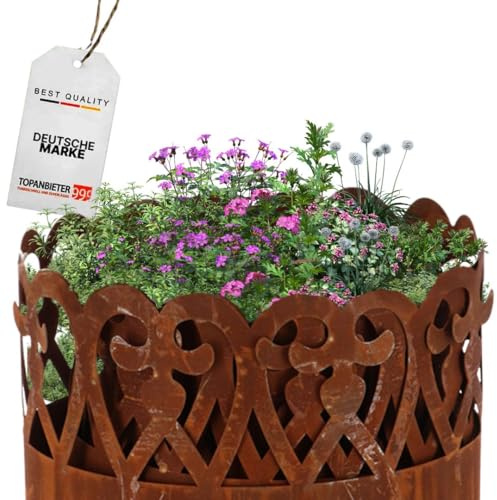 TOPANBIETER 999 - Rasenkante Schnörkel Rost - 480 cm x 20 cm - Flexible Beetbegrenzung aus Weichstahl - dekorative Raseneinfassung - aufgerollt - witterungsbeständig Rasenkantenbegrenzung