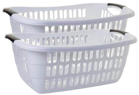 2er Set Große Wäschewanne 55x37x20 cm: Dein Multitalent für Ordnung und Komfort in Weiß!