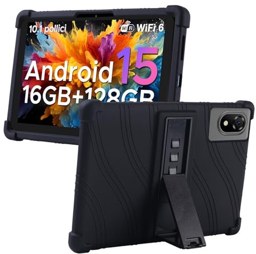 MEMELOKA Hülle für DOOGEE U10/U9 10 Zoll, Weiche und Leichte Silikon Stoßfest Schutzhülle mit Ständer[rutschfest][Kratzfest], Schwarz