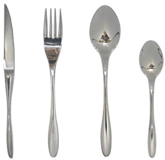 Besteckset, 4/16/24/32/40/48-teilig, Haushaltsspiegel, Besteck aus Edelstahl 304, Gabeln, Löffel, Geschirr, Teelöffel für Hotels, Silber, 32-teilig für 8 Personen (Silber, 24-teilig für 6 Personen)