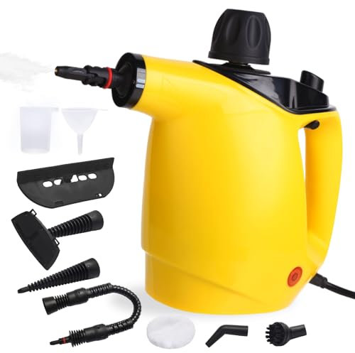Lishetimig Hand Held Steam Cleaner, Portable Steam Cleaners, 1050W Pressure Multipurpose Steam Cleaner with 9pcs Accessories and Safety Lock for Home,Sofa, Bathroom,Window,Car,Floor,Grount and Tile