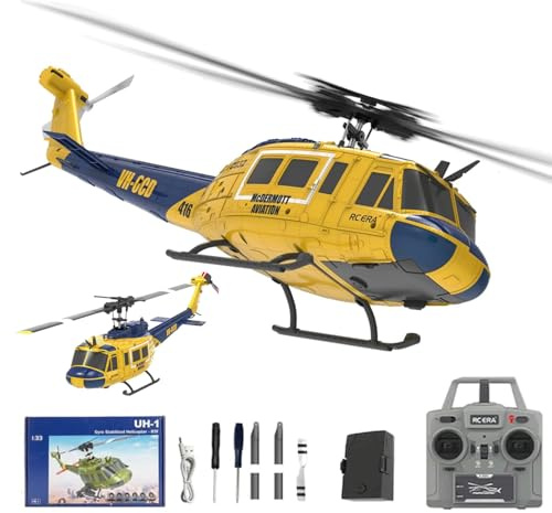 NULA RC ERA C032 UH-1 Huey RC elicottero, scala 1/48 6CH, 2,4G 6 assi giroscopio aereo militare telecomandato con ritiro 3D altezza per adulti principianti (RTF/1 batteria)
