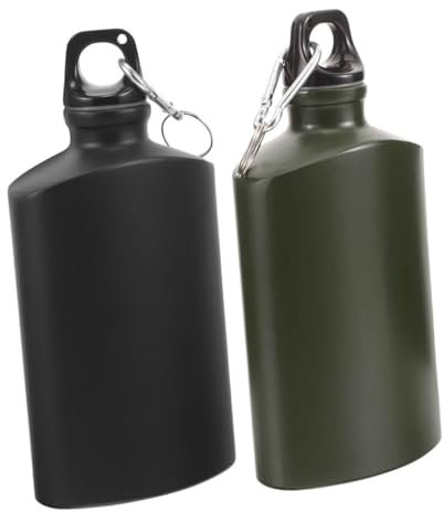 UKCOCO 2pezzi Borraccia in Piatta Gancio Contenitore Per Portatile Per Escursionismo e Sportivo Resistente All Usura