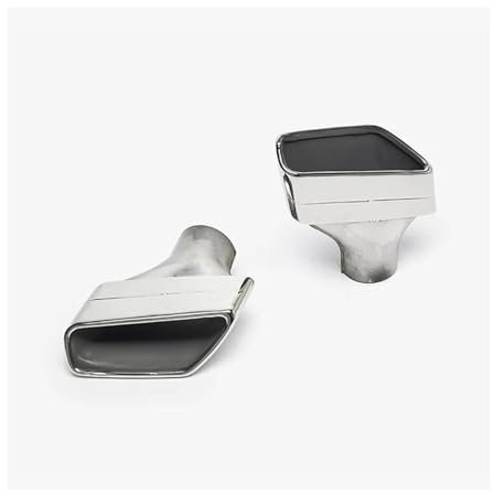 Auto Auspuff Endrohr Für B&MW G30 G38 525i 530i 528i Edelstahl Auto Auspuffblende Schalldämpfer Quadratische Düse Design Rohr 1 Paar(Silber)