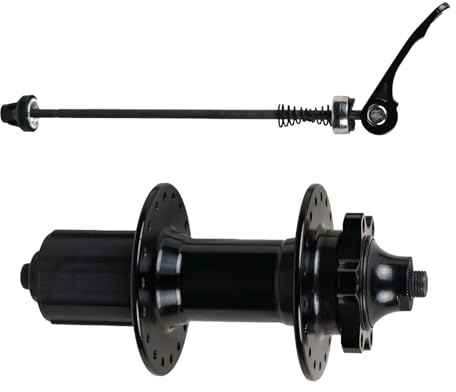 DREAMDASH DH901YR 8/9/10-Speed Rear Wheel Quick Release Hub, Two Bearing | M10*135*145L, 14G*36H, Cassette HG Freehub, for 6-Bolt Disc Brake, Black