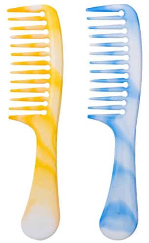 2 Wide Tooth Combs, Large Comb for Curly Hair & Wet Hair, 8.5 Long-handled