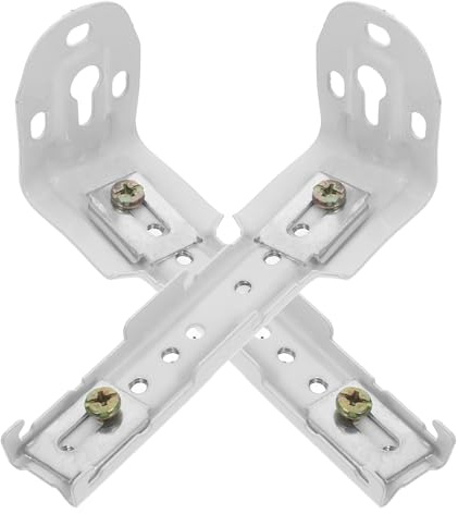 CONGARTENO Soporte Riel Cortina Doble 2 Piezas Blanco de Hierro y Abs | Fijación Lateral y Códigos Fijos, Adaptable a Varias Ventanas, Instalación sin Herramientas para Cortina y Estores