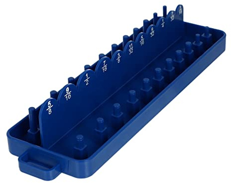 HYTROVE Socket Organizer Rack Wrench Socket Holder Rail with Sleeves Storage Container Compact Lightweight Tool Organizer PP Material with Multiple Capacity