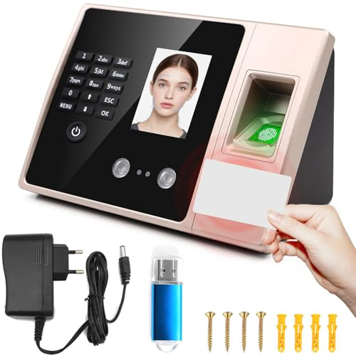 Rilevamento del tempo 4 in 1 per le piccole imprese: innovativo dispositivo di rilevamento del tempo con riconoscimento facciale, impronte digitali, password e carte d'identità, macchina per la