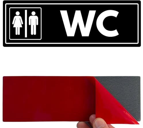 Señal Baño Unisex - 7,5 x 23 cm - Acrílico - Grosor 2mm - Señal de Aseos Mixto - Placa Cartel - Material Acrílico Grueso - Cartel para Negocios (Baño Unisex)
