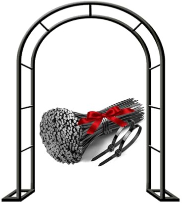 Arche de jardin d'extérieur pour plantes grimpantes, pergola en fer forgé robuste, treillage en métal, 80350 cm (blanc, 80 x 220 cm) pour améliorer votre paysage