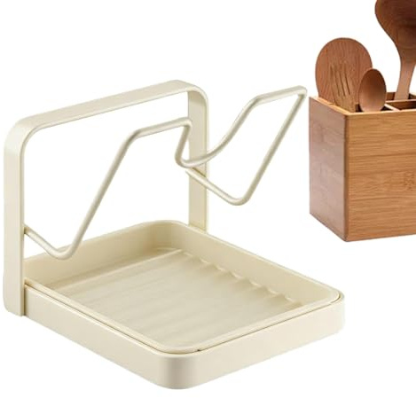Générique Porte-Couvercles | Support de Rangement de Cuisine Anti-Dérapant | Porte-Couvercles avec Bac d'Égouttage,pour Cuillère, Spatule, Assiette, Plan de Travail, Placard, Maison et