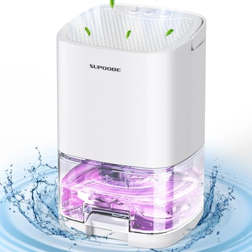 Deumidificatore Casa Muffa,Deumidificatore Portatile Silenzioso 1100ML,Spegnimento Automatico,LED 7 colorati Per la Casa,Bagno Cabina Armadio（490ml/day）