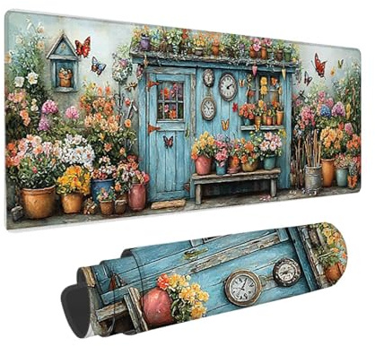 Tapis de Souris de Jeu, 800 x 300 mm XXL Tapis Souris Gaming Grand, Antidérapant Étanche, iExtended Long Clavier Mouse Pad XXL, Accessoire Bureau, pour Gamer, Ordinateur, PC (Chalet Vue) i-821