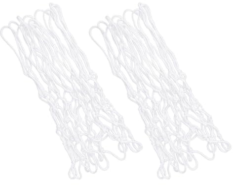 Cabilock Rete da Basket Resistente in Nylon Rinforzato, Set da 2 Pezzi Bianco, per Allenamento e Competizioni Indoor e Outdoor, Accessori Basket per Palestre, Spiaggia e Uso Ricreativo