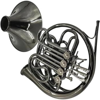 Anfänger-Waldhorn Französisches Horn Bb F Schwarzes Nickel Abnehmbarer Schallbecher Doppel-4-Tasten-Musikinstrument Professionell