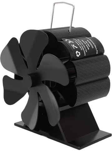 OEBUAFI Ventilatore Termico per Stufa a Legna con Protezione da Surriscaldamento, Termoventilatore per Stufa a Pellet Camino, Design Compatto in Lega di Alluminio per Calore a Risparmio