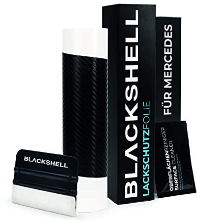 Blackshell® Ladekantenschutz Folie passend für Mercedes E-Klasse Kombi | Typ S211 | Bj. 2002-2009 Carbon Matt - passgenauer Stoßstangenschutz inkl. Set für Folierung