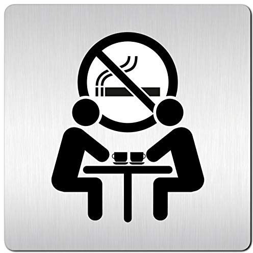 Türschilder24 XXL Schild - Türschild (B) • 125 x 125 x 1,5 mm • Aufenthaltsraum Pausenraum Teeküche - Nichtraucher 003 • Aluminium Vollmaterial • 100% Made in Germany