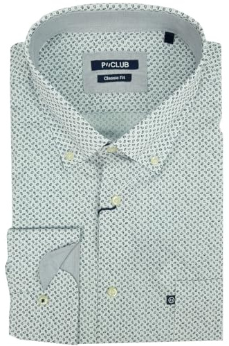 Rionero Camicia da Uomo 100 Cotone Manica Lunga Classica Elegante Taschino XXL XXXL m l (XL - 701)