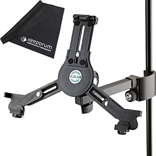 K&M 19791 Tablet PC Stativhalter Schwarz + keepdrum Mikrofaser Poliertuch