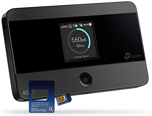 TP-Link M7350 4G Cat4 LTE Mobile WiFi with O2 Data SIM Card Bundle