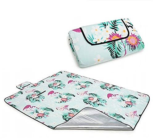 Basketballkorb Picknickdecke Wasserdicht, 200x200 cm Tragbare Outdoor Decke, Stranddecke Strandmatte Campingdecke für Strand Picknick Camping Reisen (Color : Flamingo, Size : 200x200cm)