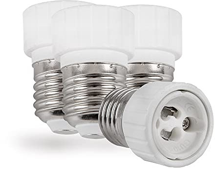 Mextronic Keramik Fassung Konverter 4x lampenfassung Adapter Konverter E27 Fassung auf GU10 Sockel Lampenadapter für LED-Leuchtmittel, Halogenlampen, CFL Leuchtmittel