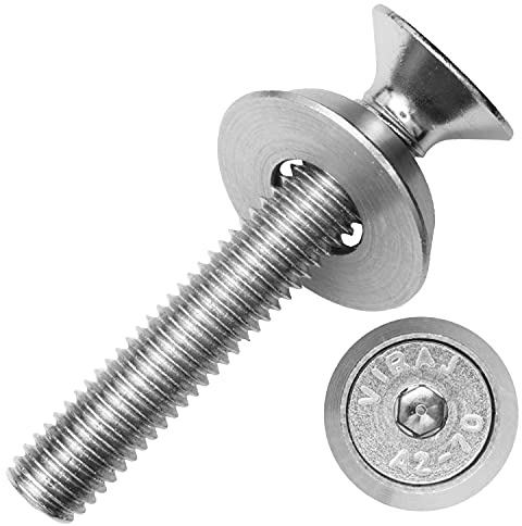 Senkkopfschrauben mit Innensechskant M8x30/30 mm und Rosetten (gedreht) M8 aus Edelstahl A2 / A1 (10 Stück) | DIN 7991 - Senkschrauben - Unterlegscheiben von MESAROS®