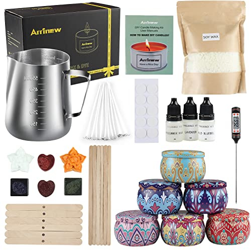 Candle Making Kit,Valentines DIY Scented Candle Making Kit for Adults & Beginners, Soy Wax for Candle Making with Melting Pot, Jars, Soy Wax, Dyes, Wicks, Fragrance Oils,Thanksgving Mother Gifts