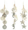 COM-FOUR® 3X decoración Colgante marítima - decoración Marina para Colgar - Conchas, caballitos de mar y Estrellas de mar Cadena de Madera - Guirnalda náutica Colgante (3 Piezas - 30cm)