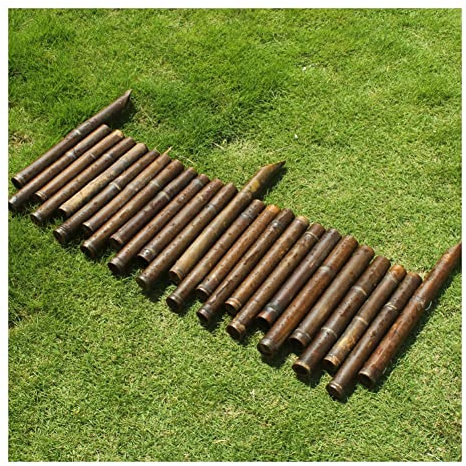 Bambus Garten Grenze Zaun, Einfassungen Für Außenlandschaften Höfe Bepflanzung Zäune Zaun Aus Karbonisiertem Bambus Garten Trennzaun (Farbe : Brown-A, Größe : L100-H45-50cm)