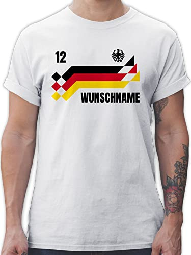 Geschenk mit Namen personalisiert by Shirtracer - T-Shirt Herren - 2026 Fussball WM Fanartikel - Deutschland Trikot mit Name und Nummer Germany