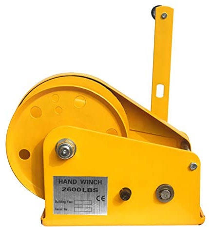 2600lb Handseilwinde Hand Tragkraft 1100 Kg mit Bremse, Spillwinde Forst mit Drahtseil und Haken, Handseilwinde Anhänger, Hebevorrichtungen Windenzubehör(Size:8m)