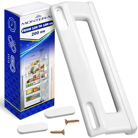 Universalhandtag för Kylskåp med Fästavstånd från 120 till 180 mm Vit Handtag för Kyl och Frys Passar alla märken Garanti 10 År - MONTERAL