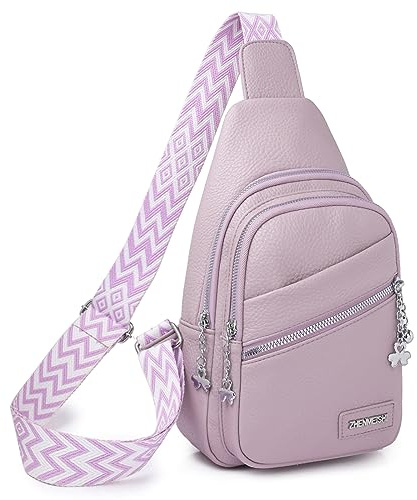 Myhozee Sling Bag Damen Klein Brusttasche PU Leder Schultertaschen Handy Umhängetasche Crossbag Umhängen für Outdoorsport, Wandern, Radfahren, Reisen