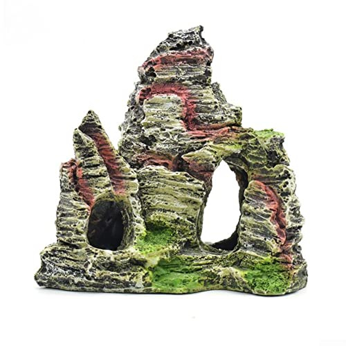 Aquarium Felsen Dekoration, Bergblick Aquarium Baum Aquarium Dekoration, Stein Versteckte Höhle Dekoration Geeignet für Aquarium Dekoration, C