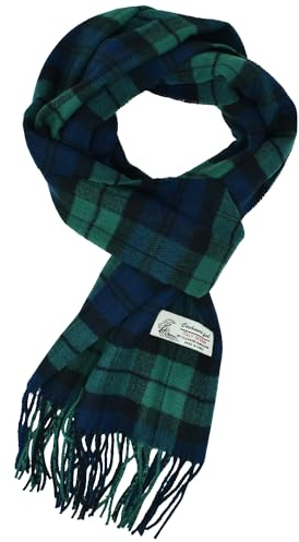 Glory Max Scottish Stewart Tartan Plaid Luxurious Winter Scarf Soft Cashmere Feel 72x12 (Green/Blue Plaid)