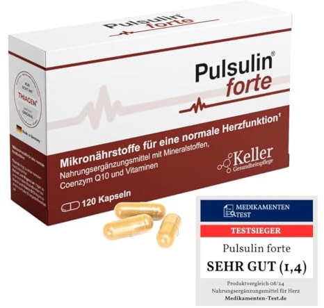 Pulsulin forte 120 Kapseln - Mikronährstoffe für eine normale Herzfunktion I Hochwertiger Mineralstoff-Komplex – Mit Kalium, Magnesium & Coenzym Q10 – 60 Kapseln – Vegan