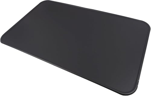 BAUSTER® Kaminbodenplatte aus Metall – Hitzeschutz für Kamin & Ofen – Pulverbeschichtet – Schwarz, Graphit oder Kupfer – 80x49 / 50x60 / 60x80 cm – Funkenschutzplatte (Schwarz, 60x50cm)