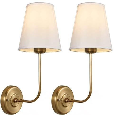 GOOPEEG Wall Mount Light Fixture Set of 2, Vintage Industrial Sconces Wall Lighting E26 Wall Mount Lamp Antique for Bathroom Wall Lamp Fitting Fixtures(Gold)