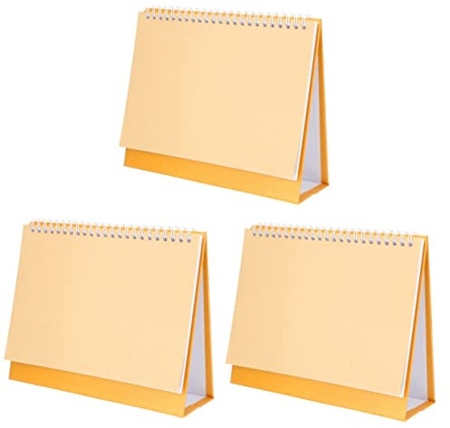 FUNOMOCYA 3sätze Handgezeichneter Tischkalender Kreativer Leerer Kalender Für Studenten Personalisierbar Inklusive Innenseiten Und Stabiler Halterung Für Büro Und Zuhause