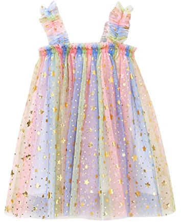 Falda Tutu Niña Regalo Tutu Princesa Tutu Multicolor Niña Disfraz Tutu Niña Falda Tul Colores Niña Tutu Niño sin Mangas Playa Vestido Casual (D, 3-4 Years)